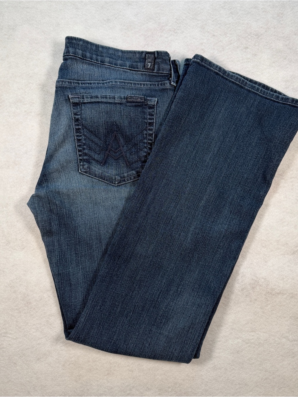 7 for All Mankind A Pocket Low Rise Boot Cut Women's Size 32 x 32 Dark Wash 2002